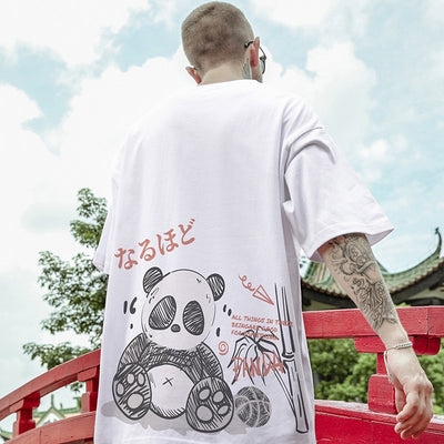 Camiseta Básica Com Estampa Panda Terror