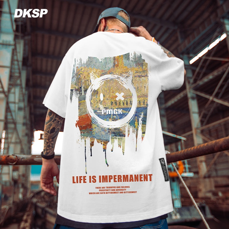 Camiseta Básica Com Estampa Pintura