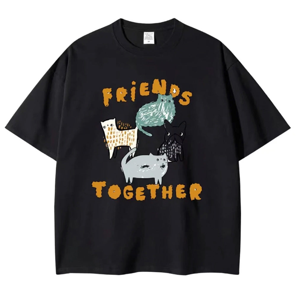 camiseta Infantil Com Estampa Gatinhos Amigos