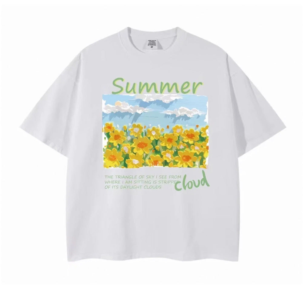 Camiseta Infantil Com Estampa Flores JArdim