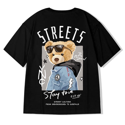 Camiseta Básica Com Estampa Streetwear Urso