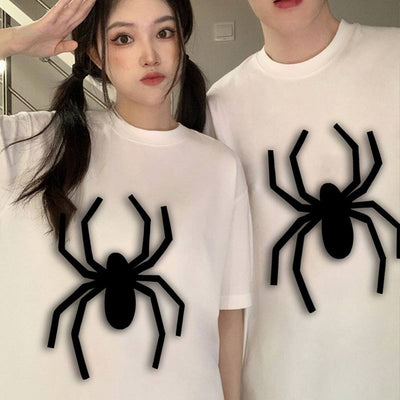 Camiseta Básica Com Estampa Aranha Preta